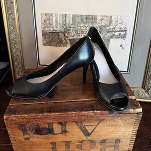 Cole Haan peep toe 3” black heels. Part of my old office life!